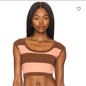Tropic of C Ballet Bikini Top | Pink & Tobacco | Medium | NWT